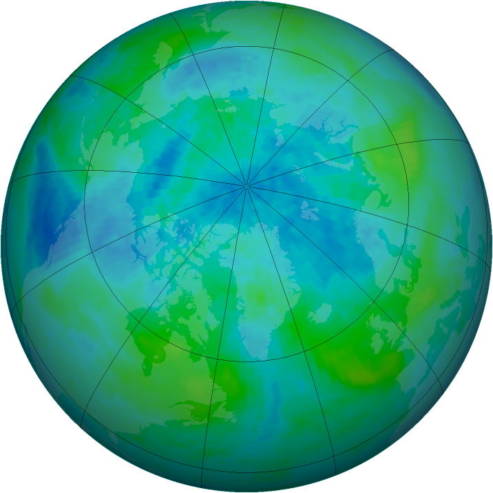 Arctic ozone map for 12 September 1993